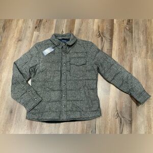 New Polo Ralph Lauren Herringbone Wool Down Jacket Snap Front Men's Sz M